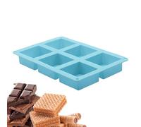 Stampi in silicone per torte - Stampi per cupcake in silicone 6 cavità per fare sapone - Secchio quadrato antiaderente per cubetti di ghiaccio, forniture per cuocere caramelle, Cupcake