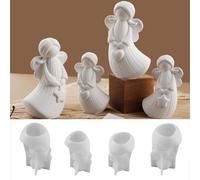 Stampi in silicone per uova di Pasqua, 4 stampi 3D in silicone a forma di angelo, stampo in silicone per uova di Pasqua, gesso per la fusione, stampo in silicone per uova di Pasqua, stampo in silicone