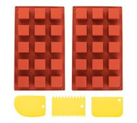 Stampi In Silicone Quadrati Da 2 Pezzi E Raschietti Da 3 Pezzi, Stampo Da Forno Multiuso, Stampo Per Torta, Stampo Per Cioccolato, Stampo Per Cubetti Di Ghiaccio