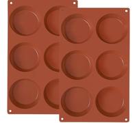 Stampi in silicone rotondo, stampi per torta in silicone a 6 casi, stampo per forno non bastoncini, sapone rotondo e facile per cupcake, muffin, torta, cheesecake, brownie, sapone per uova