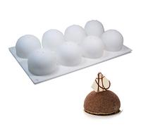 Stampi in silicone sfera 3D Stampi sferici per dessert Stampo da forno per torta mousse rotondo Stampo per torta per tartufi Chocolate Globe Jelly Ball Pasticceria Gelato Bombe Popsicle 8 Cavità