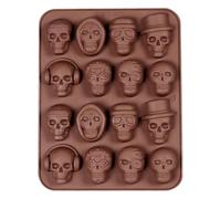 Stampi In Silicone Skull 3D - Vassoio Di Dolci, Pasticceria | Stampi Di Cioccolato A Forma Di Halloween Per La Produzione Di Gummie, Artigianato Di Gelato, Arte Di Torta Fondente, Decorazione