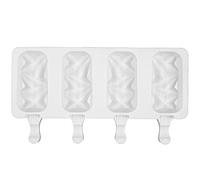 stampi in silicone, Stampo for ghiaccioli in silicone a 4 celle bianco 25,6x14,5x2,8 cm