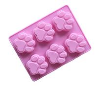stampi in silicone, Stampo in silicone a forma di zampa di cane e gatto for decorare dolci, cioccolatini, sapone e torte, rosa 18,5x14x1,5 cm