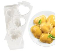 Stampi Jumbo per ravioli a forma di cuore da 7,6 cm, per San Valentino, pasta ripiena fatta in casa, 2 vassoi e presse, per 3 ravioli ripieni grandi, facili da usare e pulire, aggiungi amore alla cena