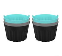 Stampi Muffin Silicone per Friggitrice Ad 6,5cm Stampi Muffin(6（Black）) | Silicone per sicuro, antiaderente interno, resistenza termica estrema, per ideale per air fryer e forno tradizionale