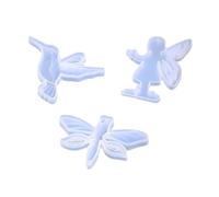 Stampi multifunzionali in silicone per argilla in resina per ciondoli a doppio foro, con colibrì, libellule, ragazza, stampo in silicone resistente