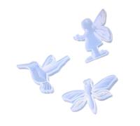 Stampi multifunzionali in silicone per argilla in resina per ciondoli a doppio foro con colibrì, libellule, ragazza, stampo per la creazione di gioielli