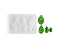 Stampi multiuso in silicone a forma di foglia per fondente per uso alimentare per fare sapone, cioccolato, torte, cottura a texture naturale