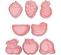 Stampi per biscotti in acciaio inox a forma di frutta | Stampi a tema frutta, colore rosa vivace, bordi lisci, senza parti, perfetti per i bambini