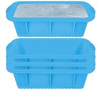 Stampi per blocchi di ghiaccio extra large 4 pezzi stampi per bagno di ghiaccio o refrigeratore, stampi per cubetti di ghiaccio in silicone di grandi dimensioni per refrigeratore a vasca fredda(blu)