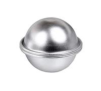 Stampi per bombe da bagno a forma di palla da bagno frizzanti in lega di alluminio, stampo semicircolare per palline di sale da 6,5 cm di diametro, 1 paio, 3 utili