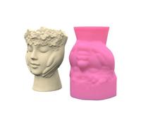 Stampi per calcestruzzo in silicone per vasi di fiori stampi fioriera artistica figura umana forma fioriera stampo per la produzione a mano in resina epossidica forniture artistiche