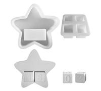 Stampi per calendario dell'Avvento a forma di stella, in silicone, per calendario dell'Avvento 3D, in silicone, con data cubi, stampi in gesso per versare, stampi in silicone per calendari fai da te