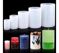 Stampi per candela in Silicone, 5 Pezzi Column Molds, Stampo per Cilindriche, Fare candela, Pietre D'incenso, Cioccolato, Sapone, Artigianato