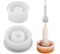 Stampi Per Candele,2 Pezzi Portacandele Stampi in Silicone,Forma Rotonda in Silicone,Stampo per Candelabri Stampi per Candele per Candelabri,Decorazioni per la Casa