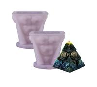 Stampi per candele, 2 set di stampi per candele, 3D a forma di piramide, stampo per candele in resina in silicone fai da te, per aromaterapia e sapone, fatto a mano