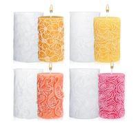 Stampi per candele, 4 stampi per candele in silicone 3D, forma di candela in silicone, stampi per candele in silicone, 3D, per candele fai da te, per candele profumate, San Valentino, ornamenti