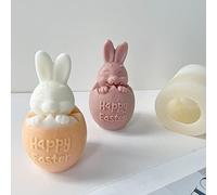Stampi per candele a forma di coniglio pasquale, in silicone 3D, per decorare torte pasquali, sapone, per candele di cera fai da te