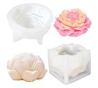 Stampi Per Candele a Forma Di Fiori, 2pcs Stampi Candele Peonia e Loto, Stampi Per Aromaterapia Fai Da Te, Mold Silicone Realizzare Sapone, Stampi Per Forma Per Regali e Candele Fatte a Mano