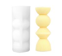 Stampi per candele a pilastro: stampo a colonna in silicone 3D, forma architettonica a strisce, strumento epossidico multifunzionale, dispositivo artistico flessibile | Per la progettazione di candele