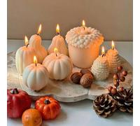 Stampi per candele autunnali, stampi in silicone e resina a forma di zucca, ghianda e pigna, stampi per candele a forma di pigna natalizia, perfetti come regali di Natale/Ringraziamento per gli amici,