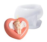 Stampi per candele d'angelo - Stampo in resina epossidica d'angelo, stampo in silicone trasparente | stampo in resina a cuore riutilizzabile, stampo in resina per decorazioni per feste domestiche