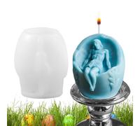 Stampi per candele di Pasqua in silicone stampo per candele stampo liscio per uova di Pasqua con decorazione di Gesù produzione di candele profumate stampo leggero per candele 3D di Pasqua stampo in