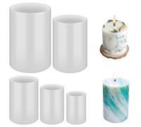 Stampi per candele in silicone, 5 pezzi, per versare, a forma di cilindro e candela, per saponi