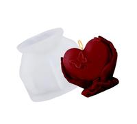 Stampi per candele in silicone a forma cuore in mano Stampi in silicone per stampo a cuore in cemento per sapone per candele in resina epossidica
