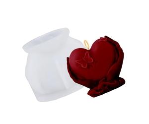 Stampi per candele in silicone a forma cuore in mano Stampi in silicone per stampo a cuore in cemento per sapone per candele in resina epossidica