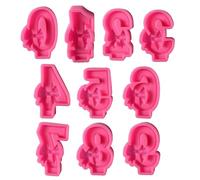 Stampi per candele in silicone a forma numero Bowknot per resina epossidica, sapone per candele, numero, stampi per torta, set in silicone per fondente cioccolato