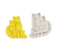 Stampi per candele in silicone della famiglia dei gatti Silicone sicuro per alimenti resistente alla temperatura per sapone per candele in resina epossidica Decorazione domestica fusione con
