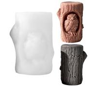 Stampi per candele in silicone, forma a forma di gufo, ceppo, candele, stampi in silicone, stampi per candele, stampi per candele, stampi in silicone per candele profumate fai da te (A)