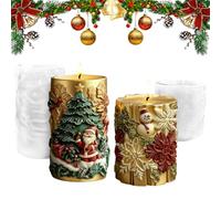 Stampi per candele in silicone Natale, panemy Set di 2 pezzi per fare candele fai da te, Regali di Natale, Stampo in silicone natalizio adatto per la produzione di sapone, candele, ornamenti in gesso