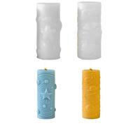 Stampi per candele in silicone, stampi in silicone, forma a pilastro, forma in silicone Ramadan, 3D, stampi in silicone a forma di stella, luna, sole, candele in silicone resistenti allo zucchero