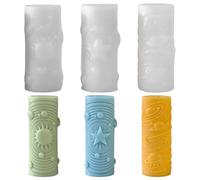 Stampi per candele in silicone, stampi in silicone, forma a pilastro, forma in silicone Ramadan, 3D, stampi in silicone, a forma di stella, luna, sole, candele in silicone resistenti allo zucchero