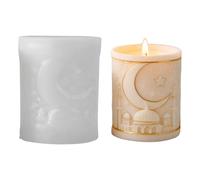 Stampi per candele in silicone, stampi in silicone, stampi per candele, stampi in silicone per ramadan, moschea, 3D, per zucchero, in silicone, a forma di stella, a forma di luna