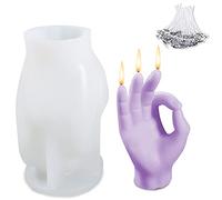 Stampi per Candele Muffa del gesto della candela Candele di stampi in Silicone Gesture Candle Stampo in silicone 3D a forma Stampo Candela Gesto Gesture Candle Stampo in silicone 3D forma, OK