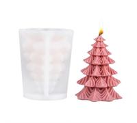 Stampi per candele natalizie in silicone 3D, a forma di renna, albero e fiocco di neve, per regali di Natale fai da te, resina colata e sapone, per decorazioni per la casa e le vacanze (bianco)