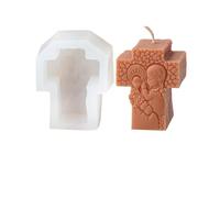 Stampi Per Candele Stampo in silicone for candele, mini piatto ovale rotondo a forma di cuore, croce, scultura in resina, gesso, decorazione for la casa(Style-04)