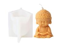 Stampi Per Candele Stampo in silicone for candele, statua di Buddha in preghiera in 3D, stampo in gesso for candele in resina, decorazione religiosa artigianale(9 * 10.7cm)