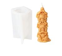Stampi Per Candele Stampo in silicone for candele, statua di Buddha in preghiera in 3D, stampo in gesso for candele in resina, decorazione religiosa artigianale(9.1 * 15.3cm)