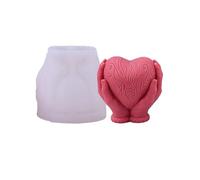 Stampi per candele, stampo per candele, 3D che tiene uno stampo per portacandele a forma di cuore, stampo per candele in silicone in resina fai da te, argilla per sapone per aromaterapia fatta a mano