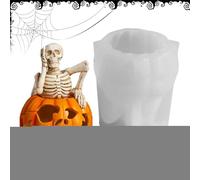 Stampi per Candele Zucca Scheletro - Stampo Per Candele A Forma Di Teschio Nella Zucca - Stampo in Silicone per Fatte a Mano Sapone Decor Torta Gommosa Desktop Spaventoso