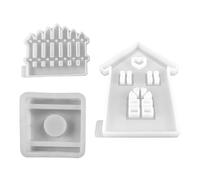 Stampi per candelieri a forma di casa con base per realizzare stampi per candele per decorazioni natalizie