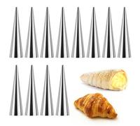Stampi per cannoli, 12 stampi in acciaio inox antiaderente, per cannoli e creme, per pasticceria