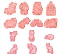 Stampi Per Cavalli Arcobaleno Da 8 Pezzi E Stampi Per Gatti Da 6 Pezzi, Stampi Per Biscotti, Strumenti Per La Cottura, Stampi Carini, Stampi Per Biscotti In Plastica Per Animali