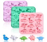 Stampi per Cioccolatini e Caramelle, 3 Pezzi Stampo Silicone Antiaderente di Grado Alimentare, Adatti per Fare Cioccolato e Dinosauri