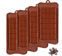 Stampi per Cioccolato,4 PCS Stampi per Barrette di Cioccolato Stampo per Caramelle in Silicone Antiaderente Riutilizzabile fai da te Stampi da Forno Proteine Fatte Stampi per Barrette Energetiche